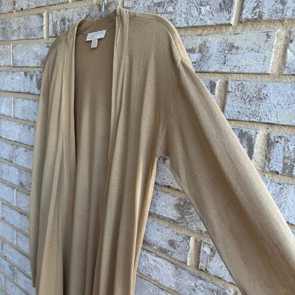 MICHAEL Michael Kors Long Sleeve Golden Brown Open Front Cardigan Sweater Size M - Picture 6 of 10
